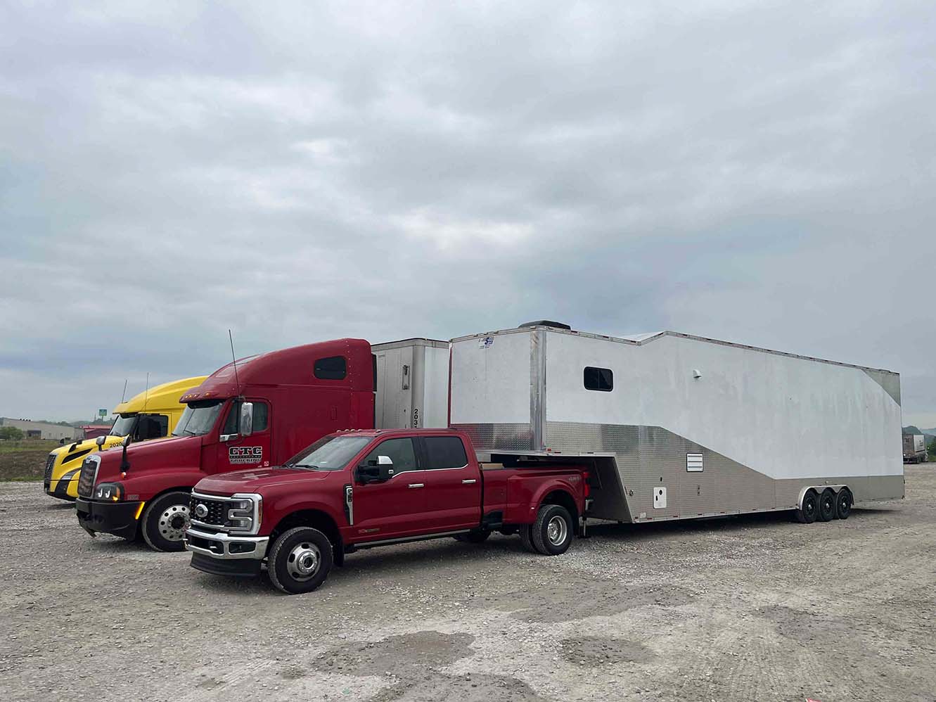 Our hauler at a truck stop